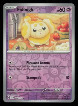 Fidough 66/142 Pokemon Stellar Crown Common Near Mint REVERSE HOLO Card - Image 1