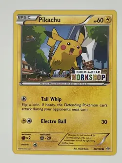 Pokemon Pikachu 20/108 Build-A-Bear Workshop Promo Card TCG Roaring Skies - Image 1