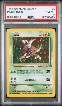 1999 POKEMON JUNGLE #9 PINSIR-HOLO PSA 8 - Image 1