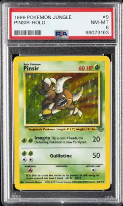 1999 POKEMON JUNGLE #9 PINSIR-HOLO PSA 8 - Image 1