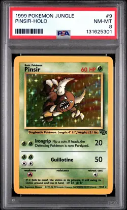 1999 POKEMON JUNGLE #9 PINSIR-HOLO PSA 8 - Image 1