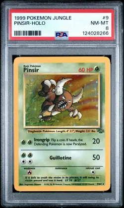1999 POKEMON JUNGLE #9 PINSIR-HOLO PSA 8 - Image 1