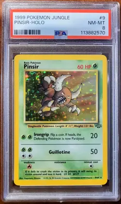 1999 POKEMON JUNGLE #9 PINSIR-HOLO PSA 8 - Image 1