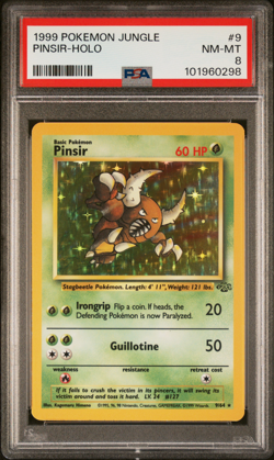 1999 POKEMON JUNGLE #9 PINSIR-HOLO PSA 8 - Image 1
