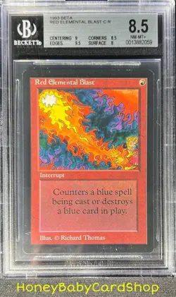MTG Limited Edition Beta 1993 Red Elemental Blast BGS 8.5 NM/MT+ OldSchool 93/94 - Image 1