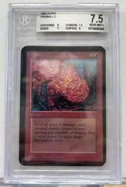 1993 MAGIC: THE GATHERING ALPHA FIREBALL BGS 7.5 MTG - Image 1