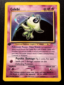 1st Edition Celebi 3/64 Neo Revelation Pokemon Card Holo Foil Rare HP - Image 1