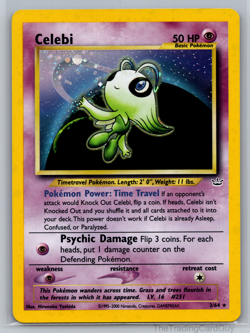 Celebi - 3/64 - Pokemon Neo Revelation Unlimited Holo Rare Card WOTC LP - Image 1