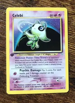 Celebi 1st Edition 3/64 Neo Revelation Holo Rare Pokemon LP/NM - Image 1