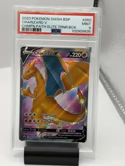 2020 Pokemon Charizard V SWSH Black Star Promo 050 PSA 9 MINT - Image 1
