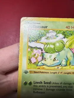 Bulbasaur 44/102 Shadowless 1st Edition Base Set Pokemon Card HP - Image 3