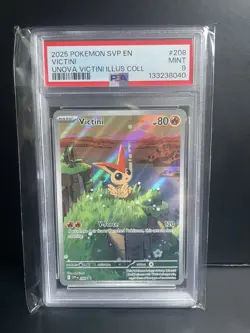 2025 POKEMON SVP PROMO UNOVA VICTINI ILLUSTRATION COLLECTION #208 VICTINI PSA 9 - Image 1