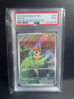 2025 POKEMON SVP PROMO UNOVA VICTINI ILLUSTRATION COLLECTION #208 VICTINI PSA 9 - Image 3
