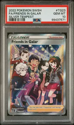 2022 POKEMON SWORD & SHIELD SILVER TEMPEST TG23 FULL ART/FRIENDS IN GALAR PSA 10 - Image 1