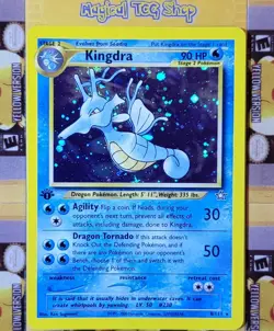 Pokemon Kingdra Neo Genesis 1st Edition Holo Rare 8/111 Holo Swirl NM - Image 1