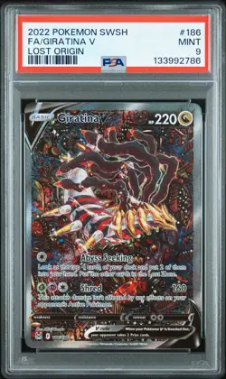 2022 POKEMON SWORD & SHIELD LOST ORIGIN #186 FULL ART/GIRATINA V PSA 9 - Image 1