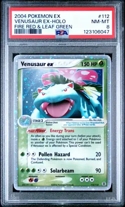 2004 POKEMON EX FIRE RED & LEAF GREEN #112 VENUSAUR EX-HOLO PSA 8 - Image 1