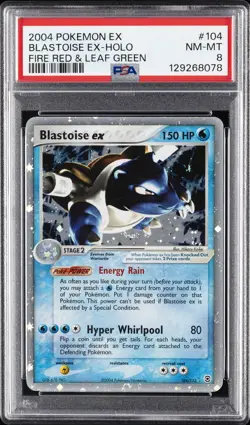 2004 POKEMON EX FIRE RED & LEAF GREEN #104 BLASTOISE EX-HOLO PSA 8 - Image 1