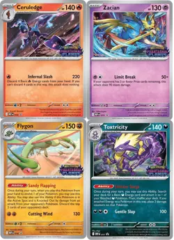 Pokemon Phantasmal Flames Stamped Pre-Release 014 015 016 017 Promo Set Holo MEP - Image 1