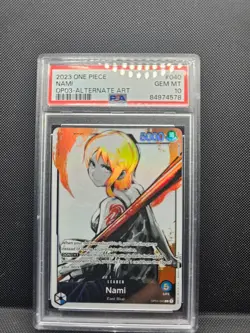 Nami (040) (Alternate Art) OP03-040 Pillars of Strength Foil PSA 10 ENGLISH - Image 1