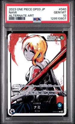 PSA 10 Nami OP03-040 L Alt Art Mighty Enemies 2023 ONE PIECE Card Game Japanese - Image 4