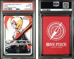 2023 JAPANESE ONE PIECE CARD OP03-040 NAMI ALTERNATE ART PSA 10 BANDAI NAMCO JPN - Image 3