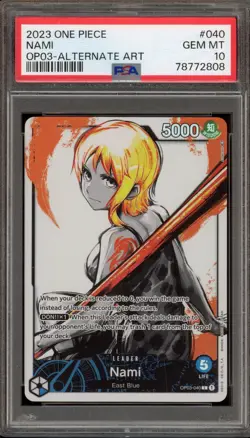 One Piece CCG Nami Alternate Art OP03-040 PSA 10 Gem Mint - Image 1