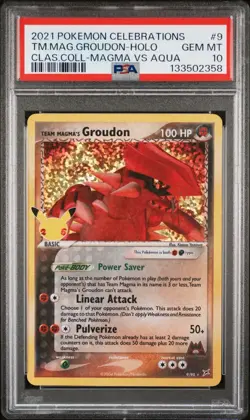2021 Pokemon Celebrations Classic Collection 9 Team Magma's Groudon PSA 10 - Image 1
