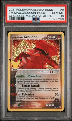 2021 POKEMON CELEBRATIONS CLASSIC COLLECTION #9 TEAM MAGMA'S GROUDON-HOLO PSA 10 - Image 1