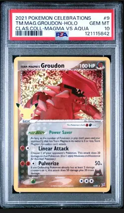 PSA 10 TEAM MAGMA'S GROUDON HOLO 9 CELEBRATIONS CLASSIC COLLECTION POKEMON - Image 1