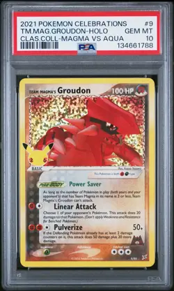 PSA 10 TEAM MAGMA'S GROUDON HOLO 9 CELEBRATIONS CLASSIC COLLECTION POKEMON - Image 1