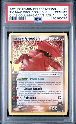 2021 POKEMON CELEBRATIONS CLASSIC COLL #9 TEAM MAGMA'S GROUDON-HOLO PSA 10 - Image 1