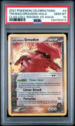 2021 POKEMON CELEBRATIONS CLASSIC COLLECTION #9 TEAM MAGMA'S GROUDON-HOLO PSA 10 - Image 1