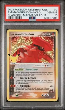 Pokemon Team Magma's Groudon 9/95 Celebrations: Classic Collection Holo PSA 10 - Image 1