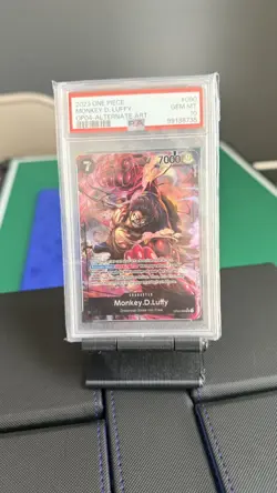 2023 ONE PIECE OP04 090 MONKEY D LUFFY KINGDOMS OF INTRIGUE ALT ART PSA 10 - Image 4