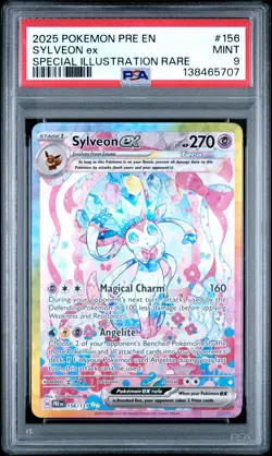 2025 POKEMON PRISMATIC EVOLUTIONS SPECIAL ILLUSTRATION RARE SYLVEON EX PSA 9 - Image 1