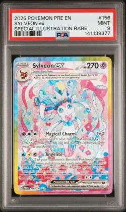 2025 POKEMON PRISMATIC EVOLUTIONS SPECIAL ILLUSTRATION RARE SYLVEON EX PSA 9 - Image 1