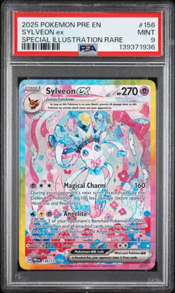 2025 POKEMON PRISMATIC EVOLUTIONS SPECIAL ILLUSTRATION RARE SYLVEON EX PSA 9 - Image 1