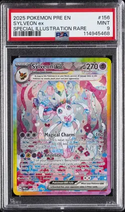 2025 POKEMON PRISMATIC EVOLUTIONS SPECIAL ILLUSTRATION RARE SYLVEON EX PSA 9 - Image 1