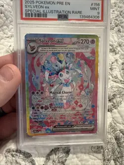 2025 POKEMON PRISMATIC EVOLUTIONS SPECIAL ILLUSTRATION RARE SYLVEON EX PSA 9 - Image 2