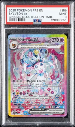 2025 POKEMON PRISMATIC EVOLUTIONS SPECIAL ILLUSTRATION RARE SYLVEON EX PSA 9 - Image 1