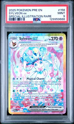 2025 POKEMON PRISMATIC EVOLUTIONS SPECIAL ILLUSTRATION RARE SYLVEON EX PSA 9 - Image 1