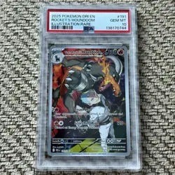 PSA 10 Team Rocket's Houndoom 191/182 Destined Rivals Holo Pokemon TCG 2025 - Image 1