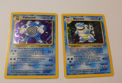 Pokemon BASE UNLIMITED 2-102 Blastoise 13-102 Poliwrath WOTC 2 HOLO CARD LOT - Image 1