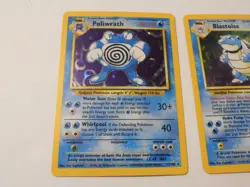 Pokemon BASE UNLIMITED 2-102 Blastoise 13-102 Poliwrath WOTC 2 HOLO CARD LOT - Image 2