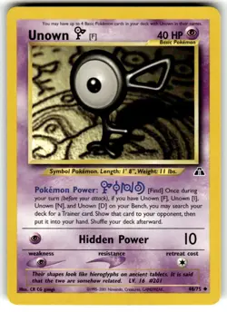 Unown F 48/75 Neo Discovery Uncommon Pokemon Card - Image 1