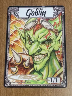 MTG Magic: The Gathering - GOBLIN - Christopher Rush Signed Token - NM - Image 1