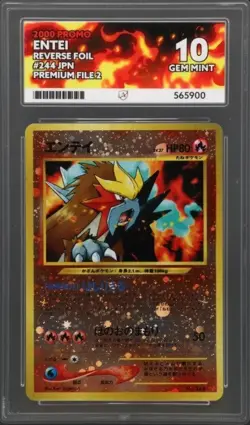 Pokemon Entei 244 Reverse Holo Foil Premium File 2 Ace Gem Mint 10 - Image 1