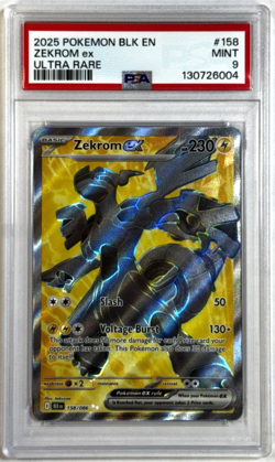 Zekrom ex Full Art Ultra Rare PSA 9 MINT (2025) Pokemon Black Bolt EN #158/086 - Image 1