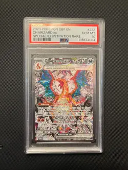 PSA 10 GEM MINT Charizard ex SIR 223/197 Obsidian Flames Pokemon 2023 - Image 1